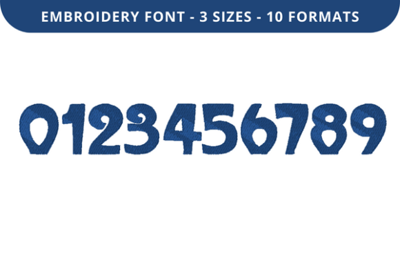 City Swirl Font 0 to 9: Elegant Number Embroidery