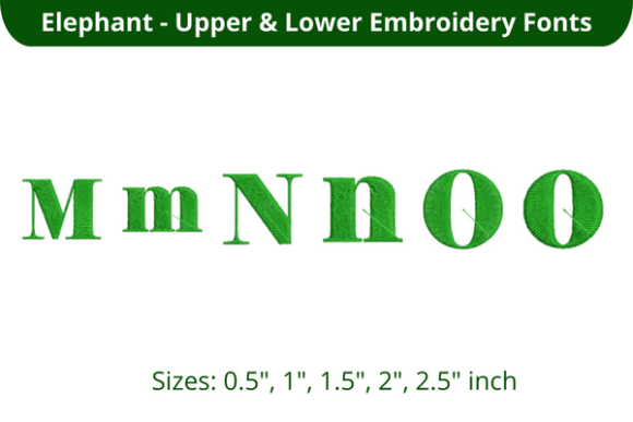 Elephant Font MNO: A Bold and Versatile Embroidery Choice