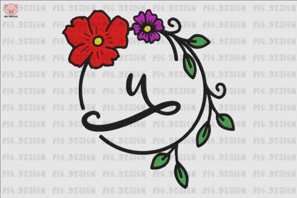Flower Font U: Embroidery Design Review