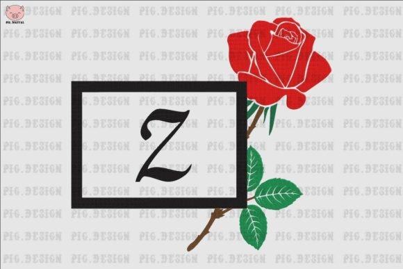Rose Font Z: Elegant Embroidery for Gifts